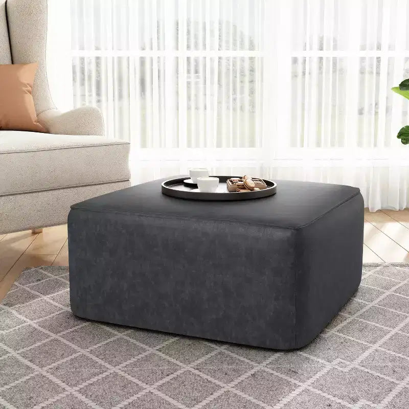 Poufs carrés rembourrés polyvalents modernes pour l'intérieur