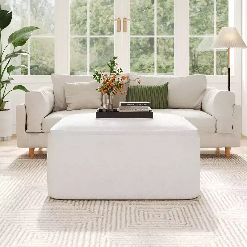 Poufs carrés rembourrés polyvalents modernes pour l'intérieur
