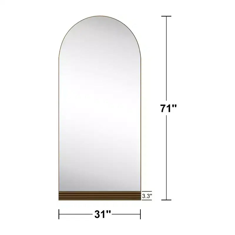 Miroir psyché en bois marron avec base angulaire 180x80x2cm