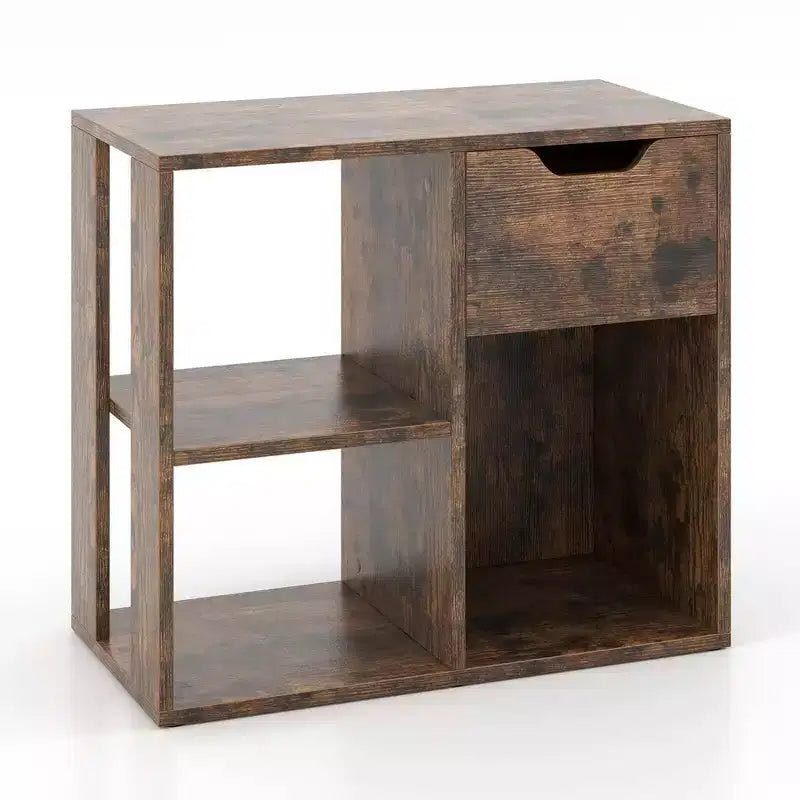1/2 bibliothèques 3 cubes à 2 étagères ouvertes avec tiroir, organisateur de rangement à domicile