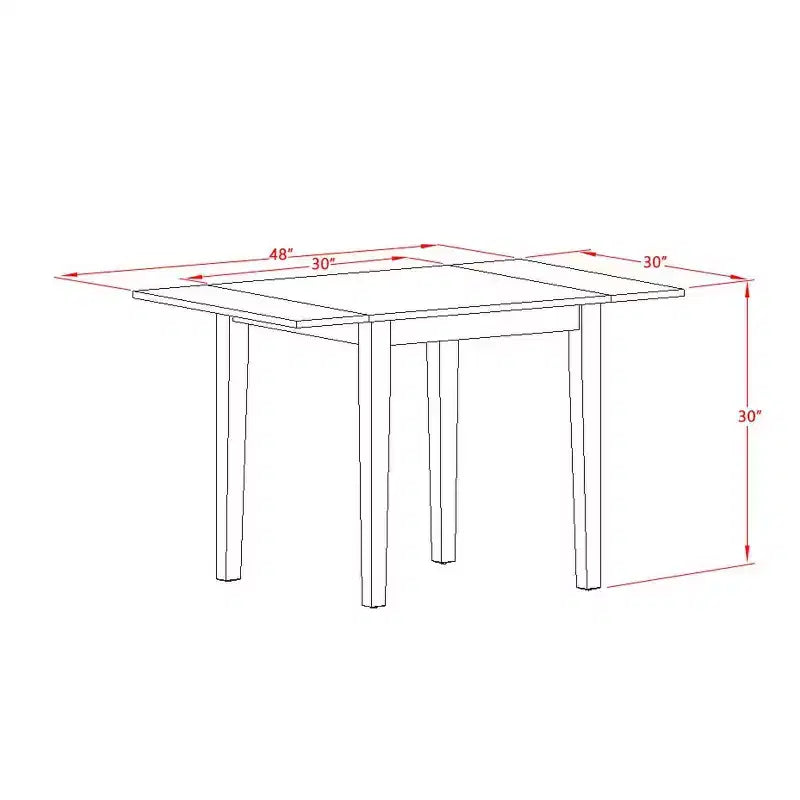 Table rectangulaire 30X48 avec 2 rallonges papillon