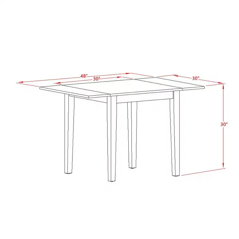 Table rectangulaire 30X48 avec 2 rallonges papillon