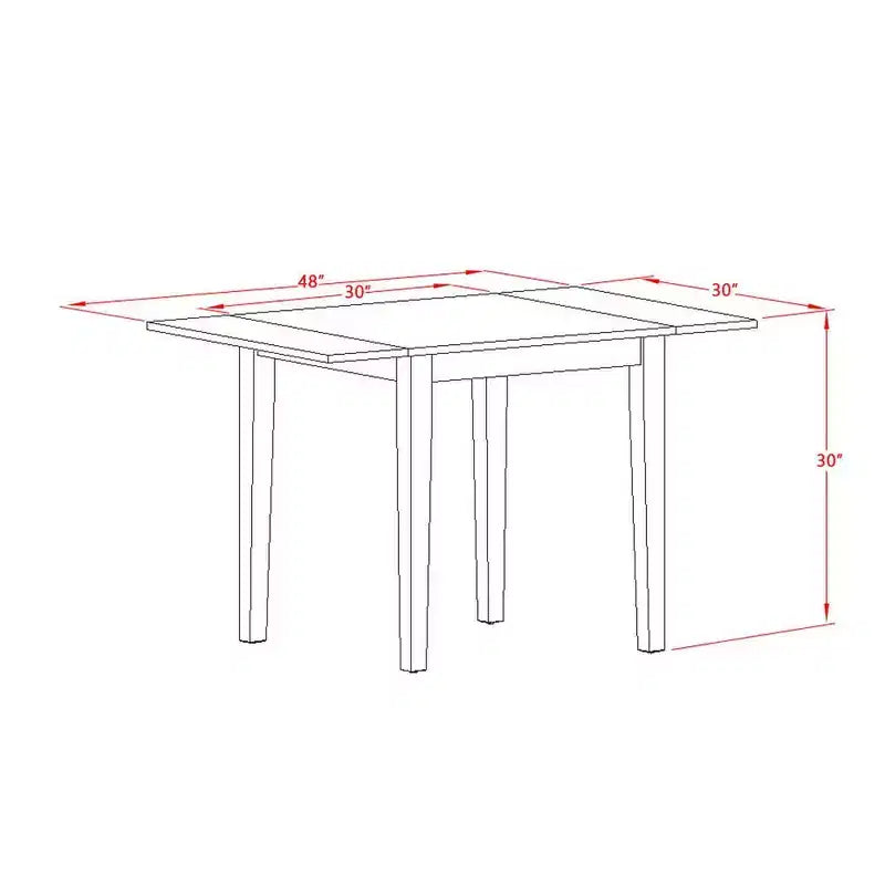 Table rectangulaire 30X48 avec 2 rallonges papillon