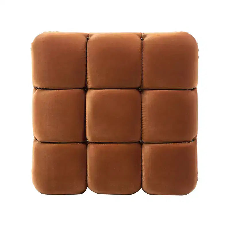Pouf cocktail moderne et modulaire Bubble, Velours de performance vert olive