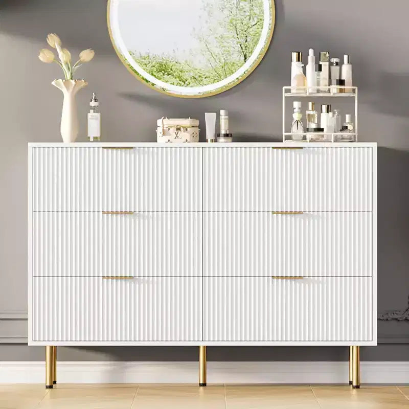 Commode de chambre à coucher, commode à 6 tiroirs, commode moderne, organisateur de tiroirs en bois pour chambre à coucher, salon, couloir, entrée