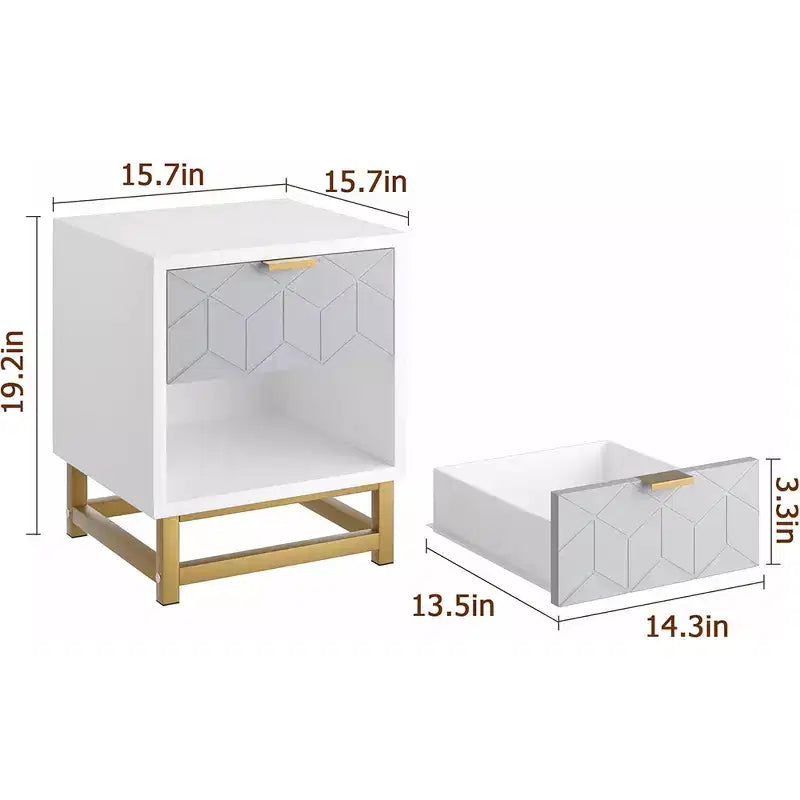 Commode de rangement à tiroirs, commode de chambre à coucher, organiseur de commode de 53,5 cm avec poignée et pieds en métal