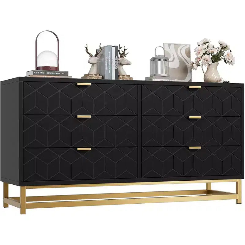 Commode de rangement à tiroirs, commode de chambre à coucher, organiseur de commode de 53,5 cm avec poignée et pieds en métal