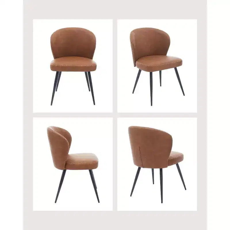 Lot de 2 chaises de salle à manger, chaises de cuisine modernes, chaise d'appoint sans accoudoirs rembourrée en similicuir