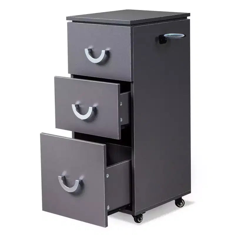 Chariot de salon à roulettes, 3 tiroirs, porte-outils latéraux
