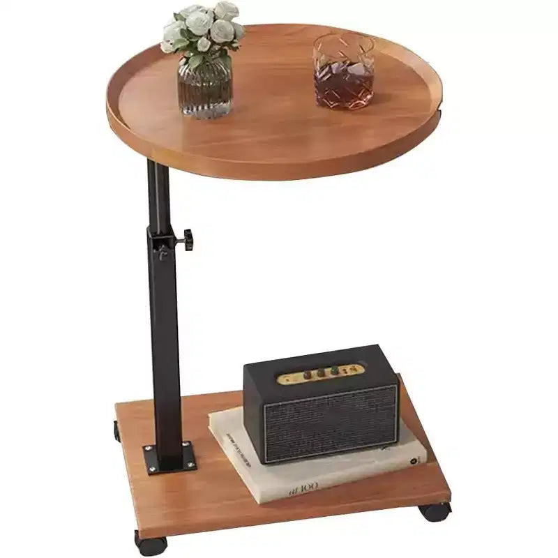 Table d'appoint mobile en C à hauteur réglable avec roulettes pour salon et chambre à coucher