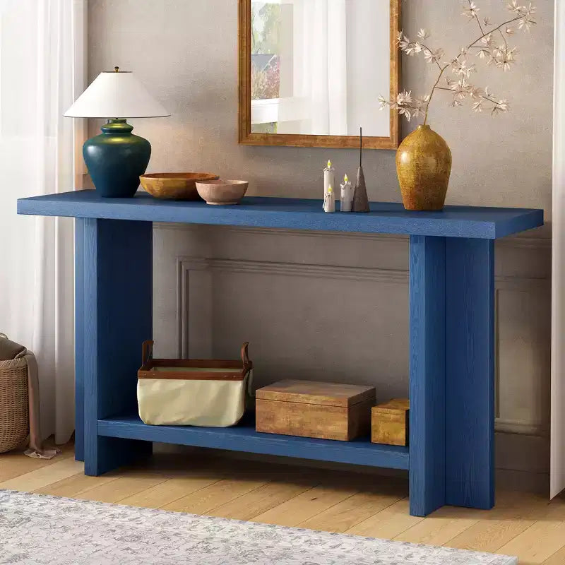 Tables console pour entrée, Grande table de canapé derrière le canapé Tables console en bois avec pieds en T pour salon, vestibule