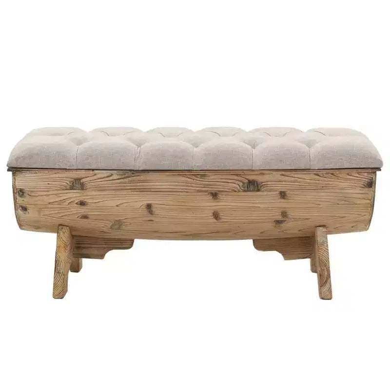 Banc de rangement en bois de sapin massif 40,6