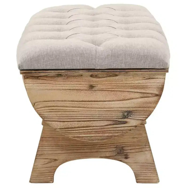 Banc de rangement en bois de sapin massif 40,6