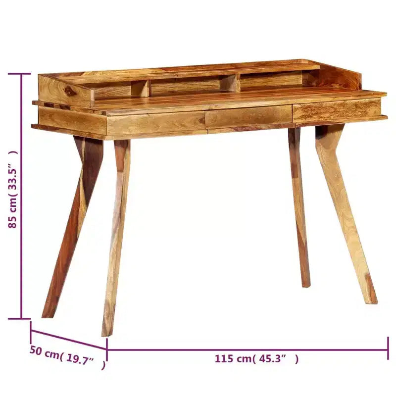Bureau 45,3x19,7x33,5 cm en bois d'acacia massif
