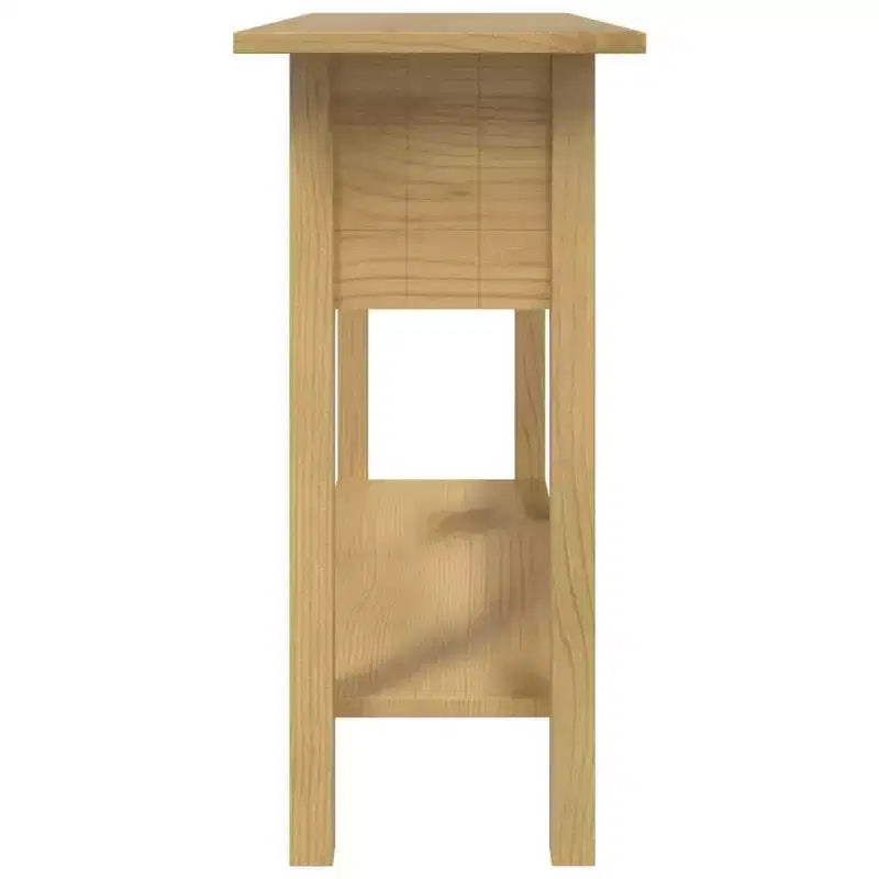 Console Table Brun Pin Massif Ciré 36.6 x 13.6 x 28.7 in