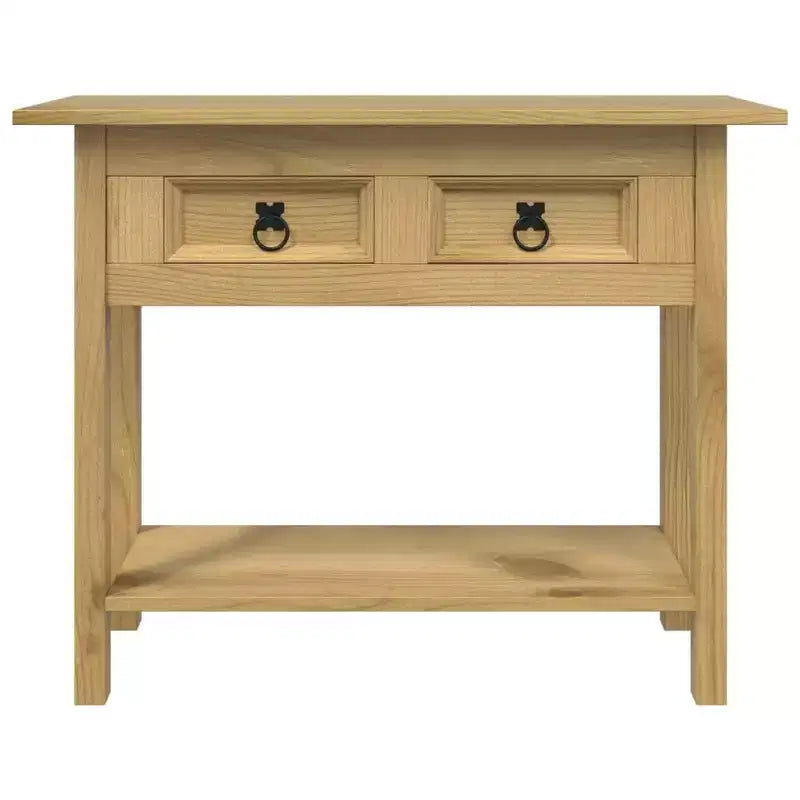 Console Table Brun Pin Massif Ciré 36.6 x 13.6 x 28.7 in