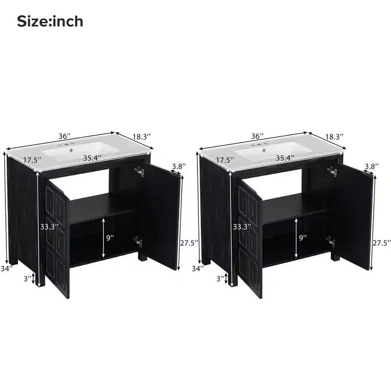 Meuble de salle de bain de 72 pouces avec double vasque, combinaison meuble-lavabo de salle de bain avec portes à fermeture douce et étagère réglable, Espresso