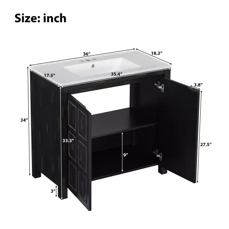 Meuble de salle de bain de 72 pouces avec double vasque, combinaison meuble-lavabo de salle de bain avec portes à fermeture douce et étagère réglable, Espresso