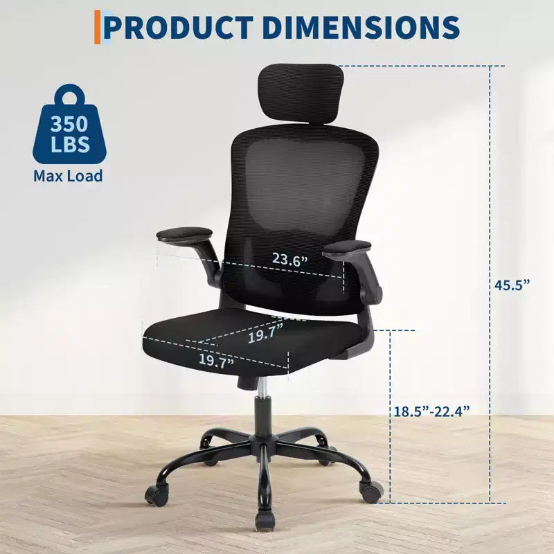 Fauteuil de bureau ergonomique haut de gamme en maille gris clair - Appui-tête réglable et dossier inclinable, pivotant à 360° - Roulettes silencieuses, agréable pour la peau et durable
