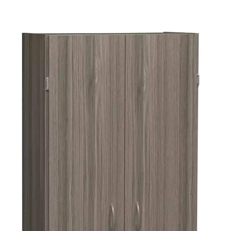 Armoire de cuisine avec étagères réglables, grise