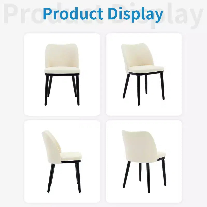 Chaises de salle à manger en tissu rembourré avec assise matelassée et pieds en bois, chaises de salle à manger modernes pour cuisine, salon