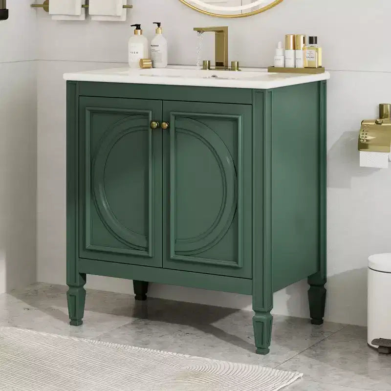Meuble-lavabo de salle de bain 30 po, armoire de rangement de salle de bain avec tiroir et étagère de porte, meuble-lavabo simple