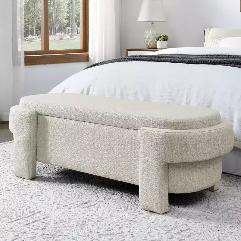 Banc en chenille avec grand espace de rangement pour le salon, l'entrée, la chambre, le couloir, l'appartement, le lounge, pouf rembourré
