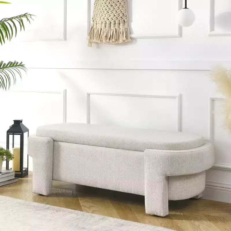Banc en chenille avec grand espace de rangement pour le salon, l'entrée, la chambre, le couloir, l'appartement, le lounge, pouf rembourré