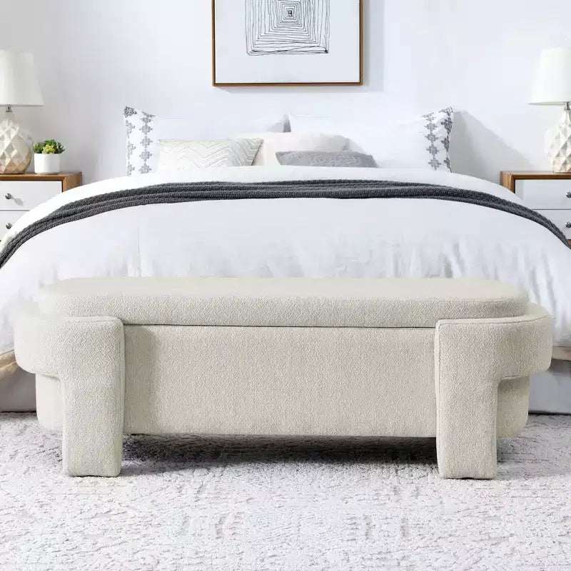 Banc en chenille avec grand espace de rangement pour le salon, l'entrée, la chambre, le couloir, l'appartement, le lounge, pouf rembourré