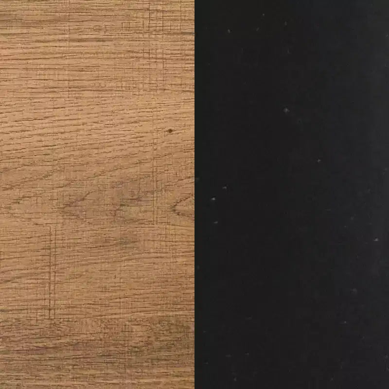 Étagère arche 5 niveaux en bois et métal, Chêne Recyclé/Noir Mat